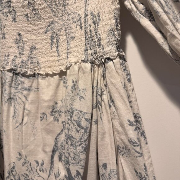 Sachin + Babi Cream and Gray Smocked Top - Picture 5 of 5